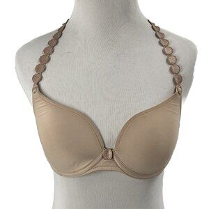 Marie Jo Underwire Underwire Tom Push Up Halter Bra Beige Sz 32 C
